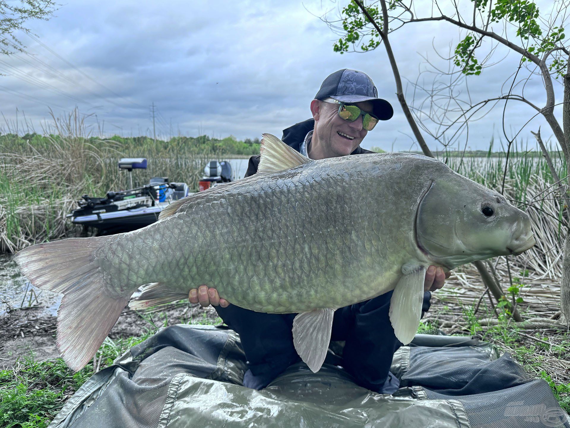 Már az első nap szerencsések voltunk, ez a hatalmas Buffalo Carp tisztelt meg minket