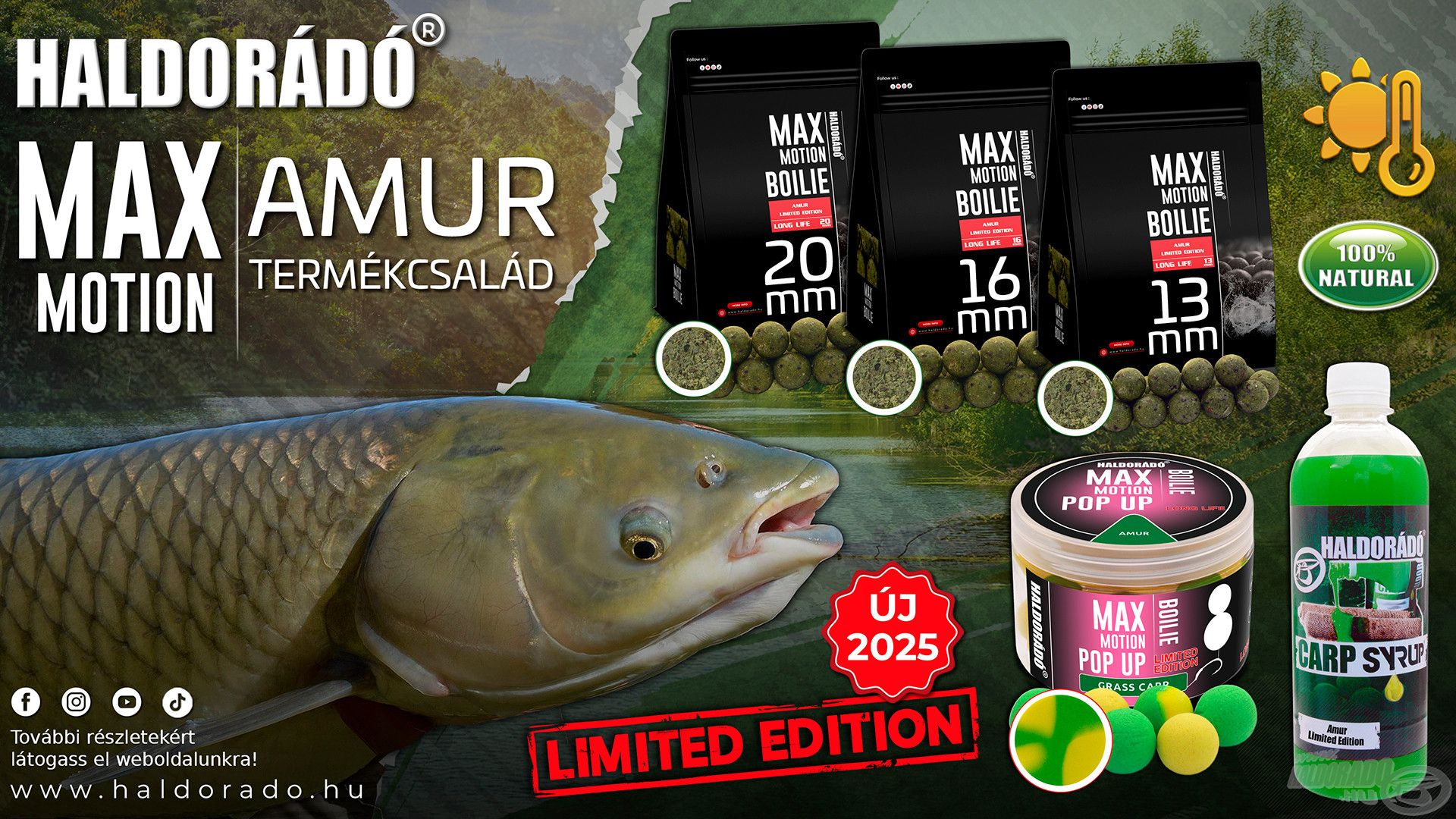 Ha célzott, szelektív amur horgászatot szeretnél, mindenképp érdemes kipróbálnod a MAX MOTION Amur termékcsaládot!