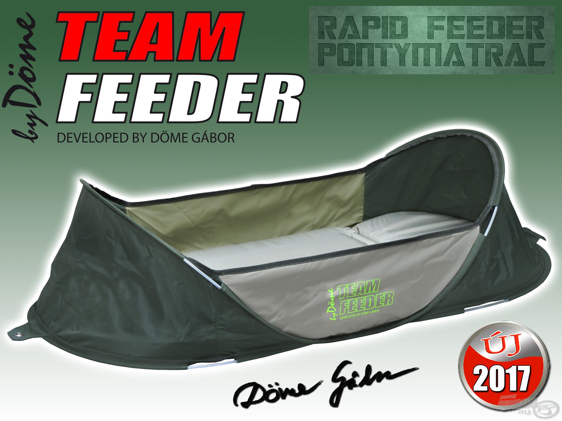 A By Döme TEAM FEEDER Rapid pontymatrac kifejezetten a feeder- és praktikus megoldásokat kedvelő pontyhorgászok számára készül
