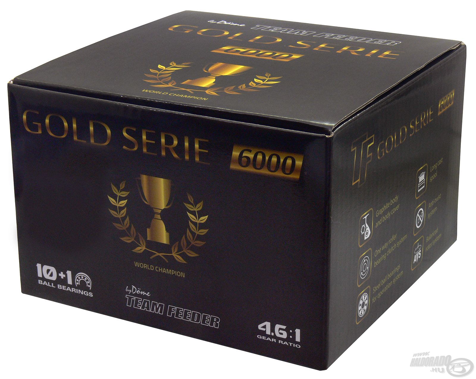 Igényes, elegáns dobozt terveztünk a Gold Serie orsókhoz
