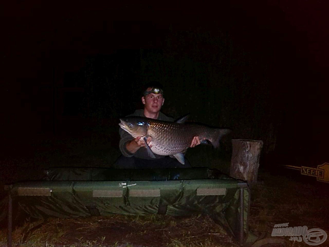 Gyönyörű, 12,10 kg-os amur. Sajnos a kép nem a legjobb