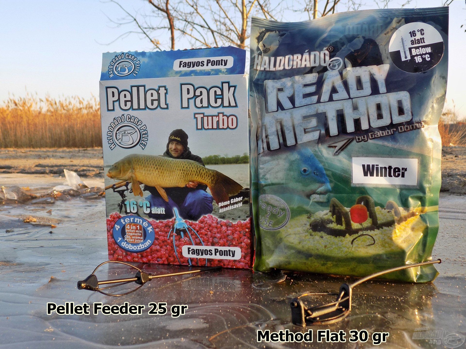 Pellet Pack - Fagyos Ponty / Ready Method - Winter 1:1 arányban keverve. Ez a darabos mix az emberi orr számára is nagyon kellemesen alkoholos, halas-gyümölcsös zamatú és tartalmaz minden olyan csemegét, ami a pontyoknak szükséges ebben az időszakban