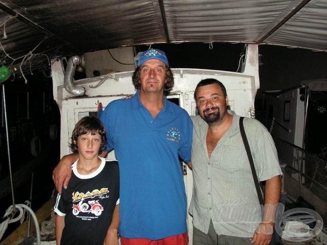Középen Luciano, balról fia, jobbról sógorom áll