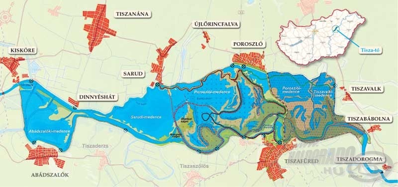 Sarud a Tisza-tó központjában helyezkedik el