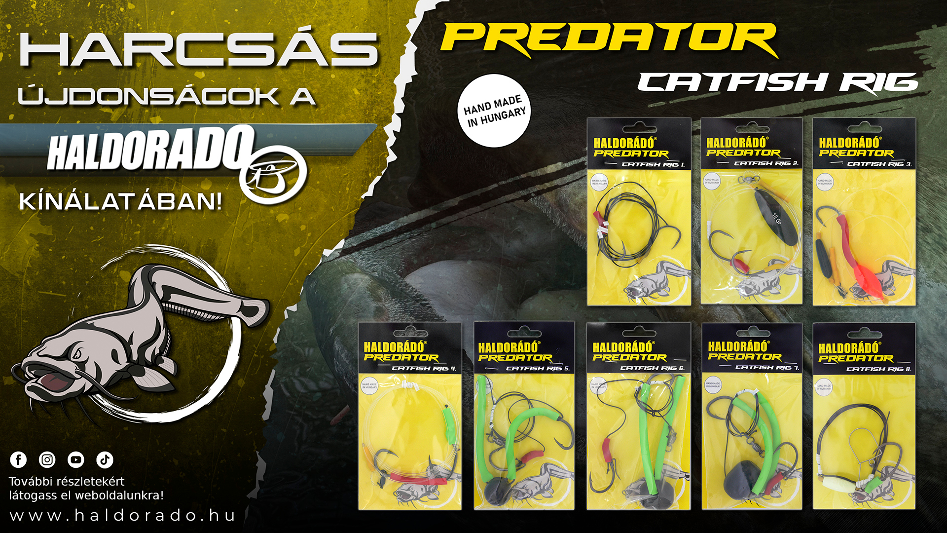 A Haldorádó Predator Catfish Rig kollekció professzionális, készre szerelt, a mai kor technikáihoz tervezett harcsázó előkéket kínál