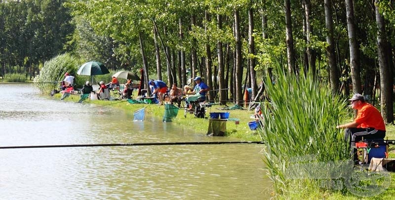 Nem sokkal a verseny kezdete után terelte szákba az első pontyát Borsos Gábor