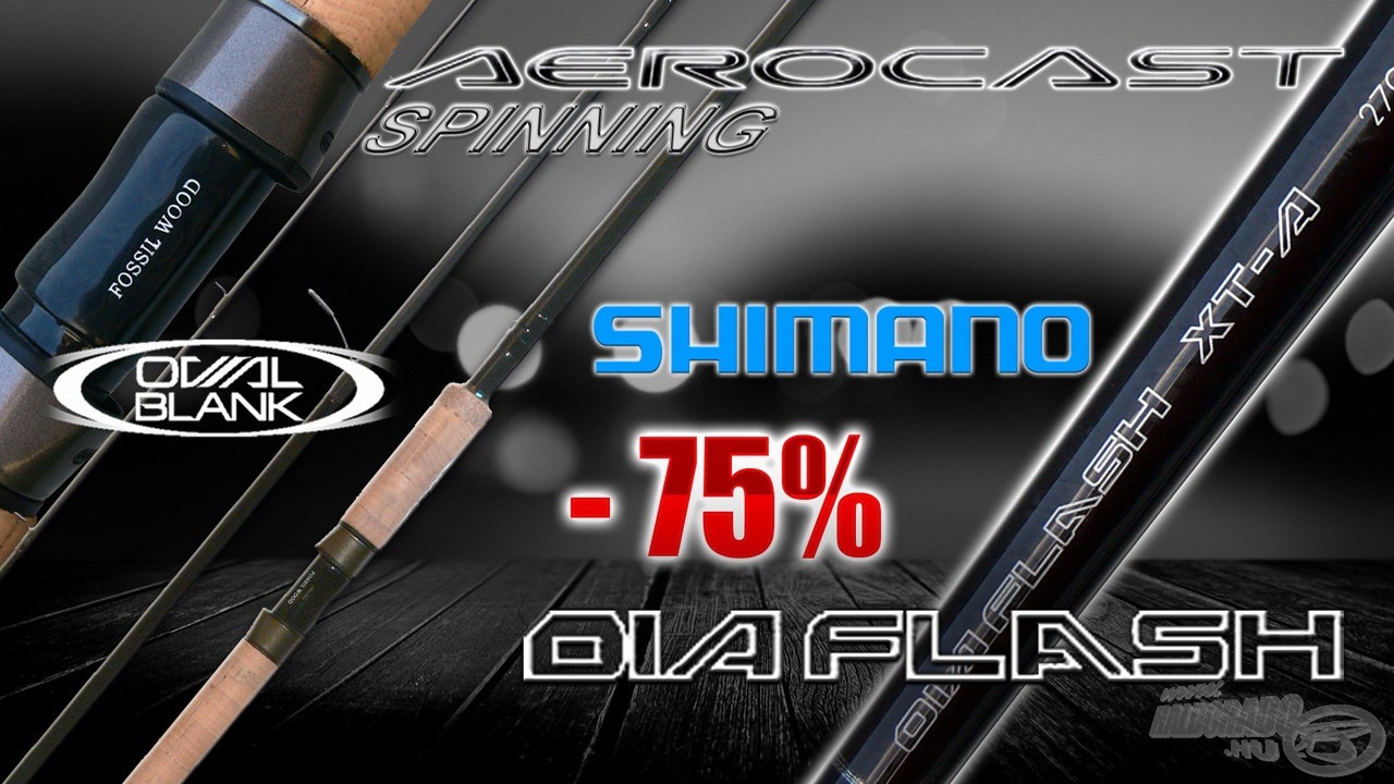 Ki mondta, hogy drágák a Shimano termékek?Aerocast és Diaflash XT-A pergető botok extra árengedménnyel, csak a Haldorádón!!!