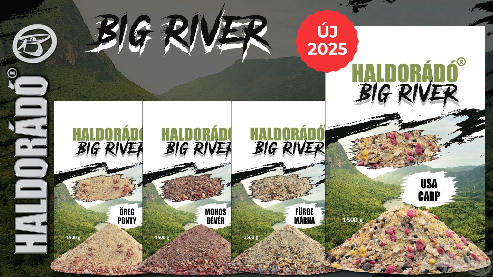 A Big River etetőanyagok új verzióját, az „USA Carp” etetőanyagot Döme Gábor által az USA-ban ponty és buffalo carp horgászatához használt keverék ihlette