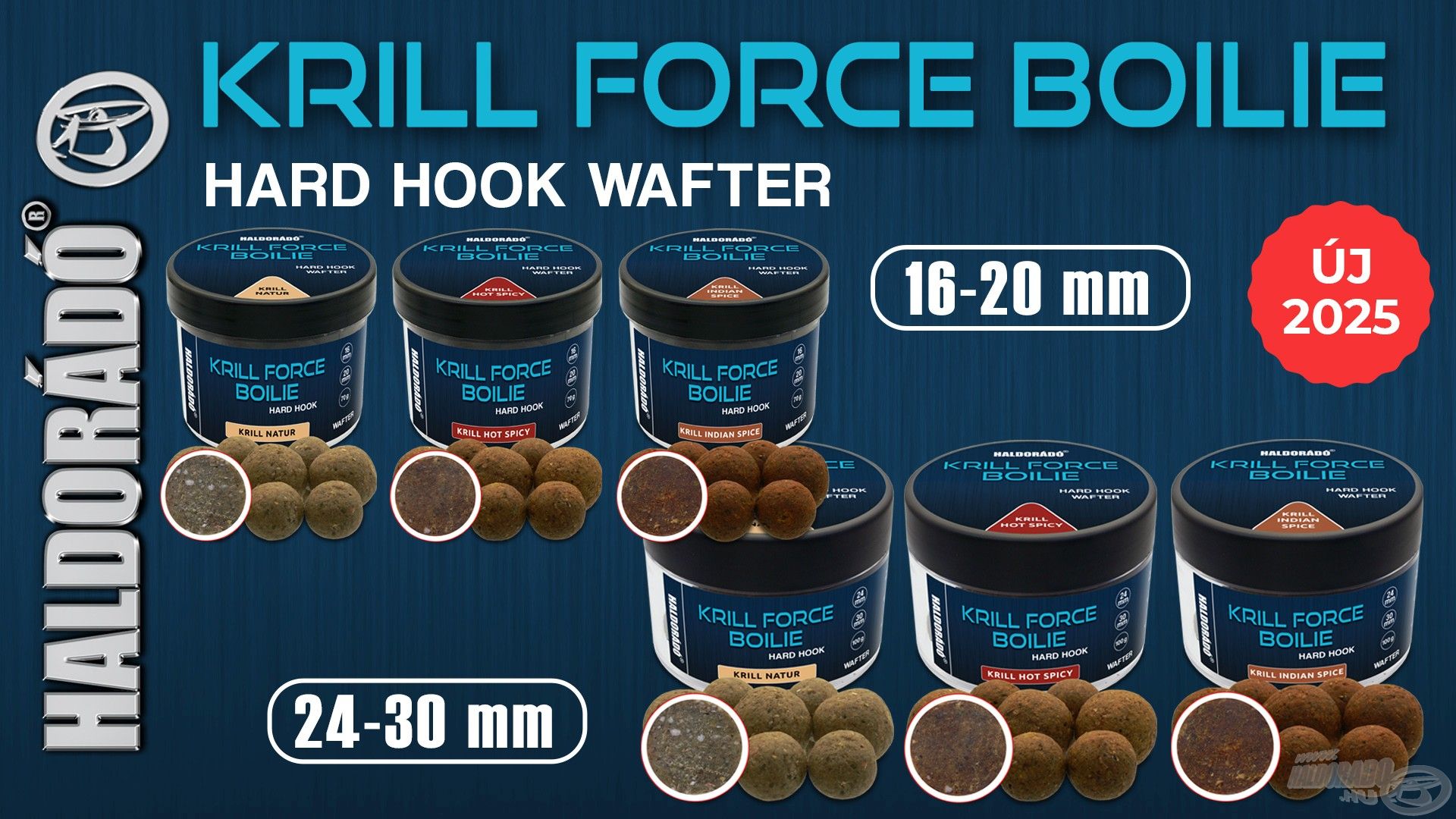 Íme, a Krill Force Boilie Hard Hook Wafter 16, 20 mm és 24, 30 mm