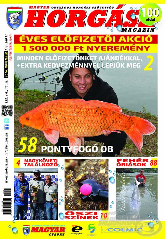Megjelent a megújult Magyar Horgász 2016. novemberi száma