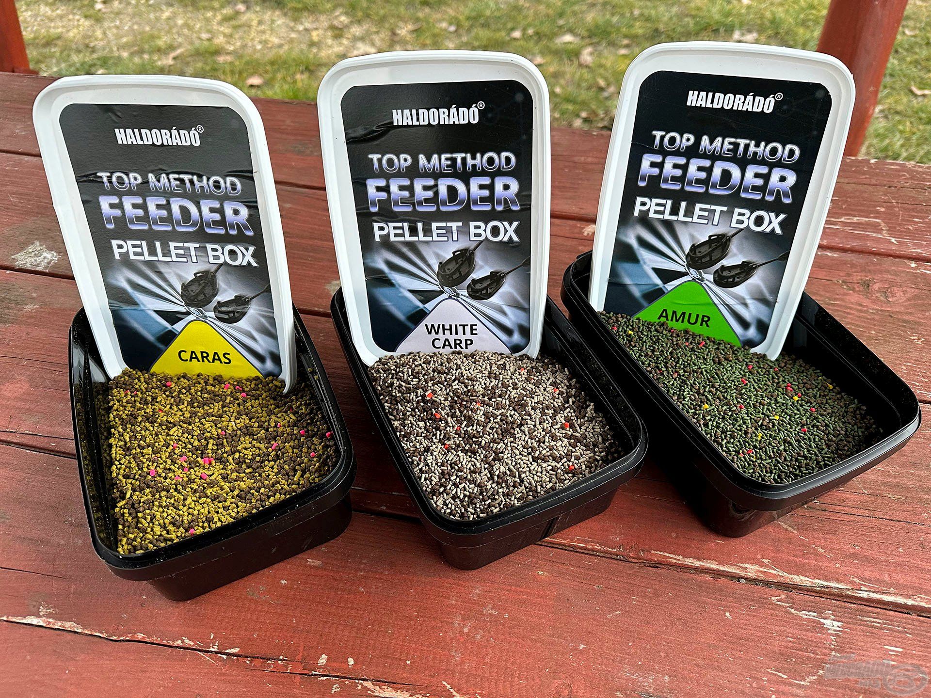 A Top Method Feeder Pellet Box is háromféle változatban érhető el a kínálatban