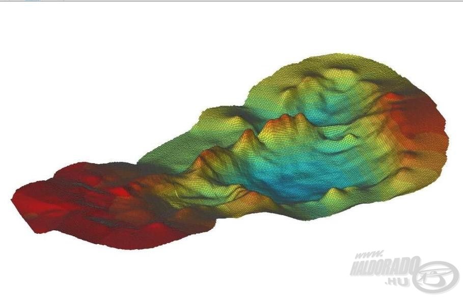 Ez a tó medertérképe. Azért ezt elnézve egyből rájöttem, hogy itt nem lesz kolbászból a kerítés!