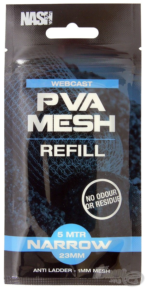 A Webcast PVA Refill a Nash Webcast PVA rendszerhez tartozó, különálló PVA háló utántöltő 5 méteres kiszerelésben