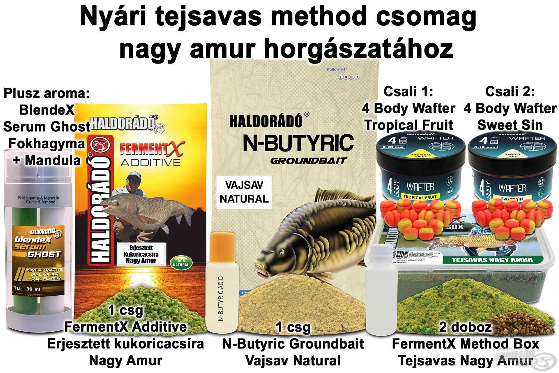 Nyári tejsavas method csomag nagy amur horgászatához