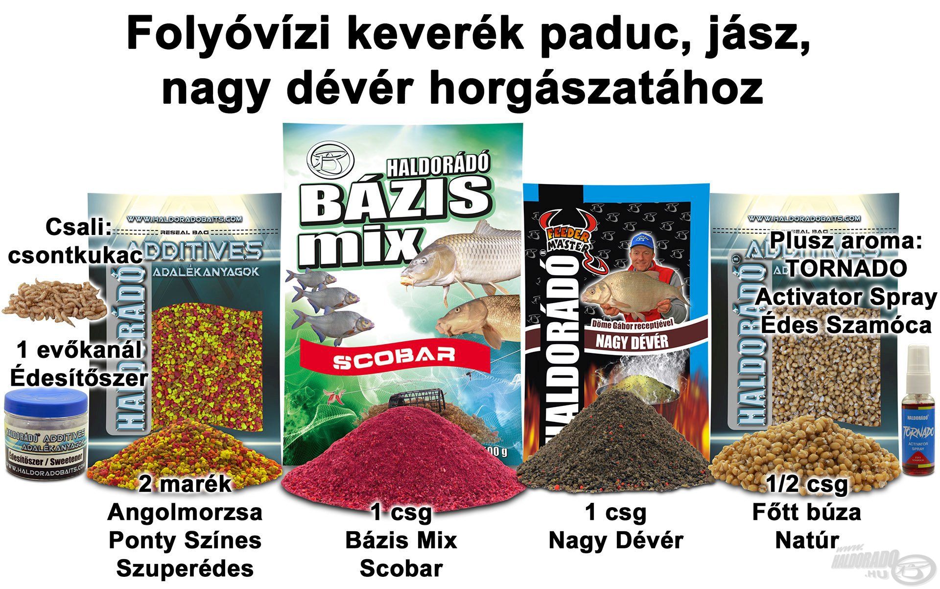 Folyóvízi keverék paduc, jász, nagy dévér horgászatához