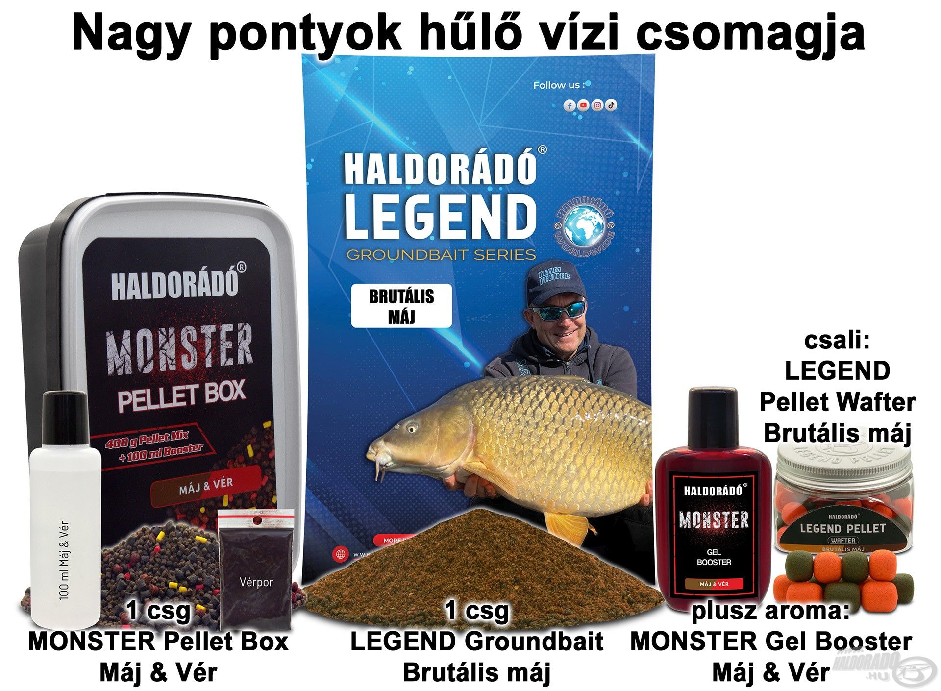 Nagy pontyok hűlő vízi csomagja