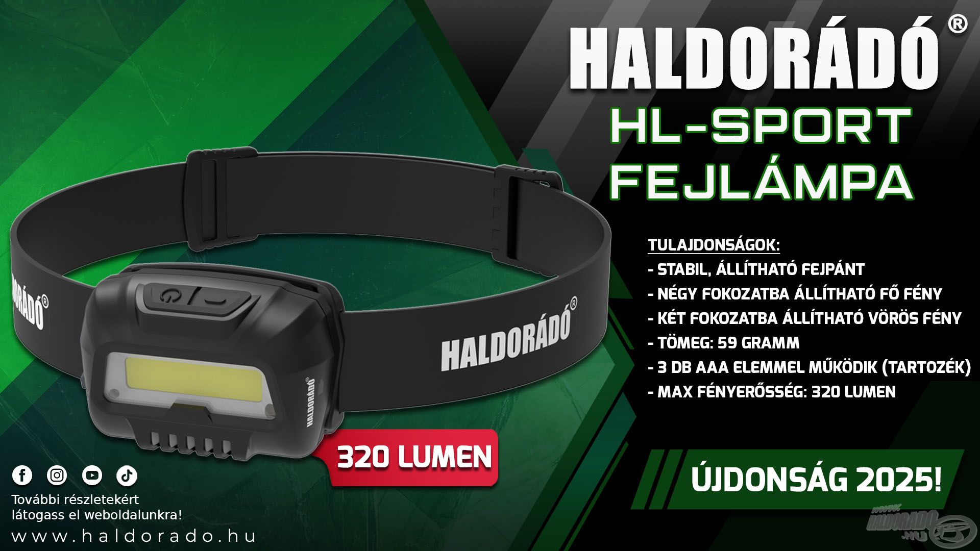 A HL-Sport egy stabilan rögzíthető fejlámpa