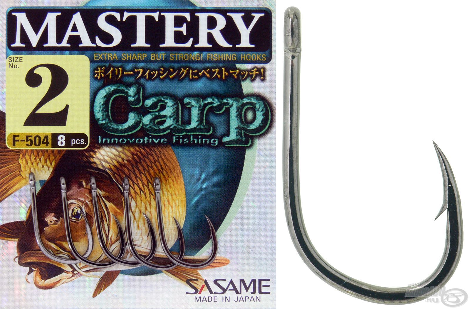 A Sasame Mastery erős, füles pontyozó horog