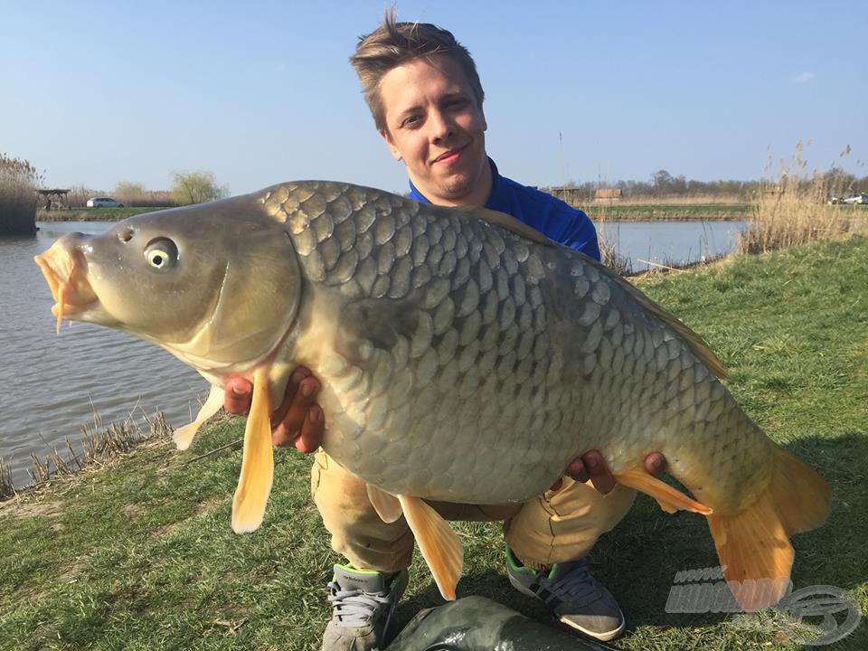 Fantasztikus érzés egy ekkora halat a kezeim között tartani. Súlya 11,90 kg