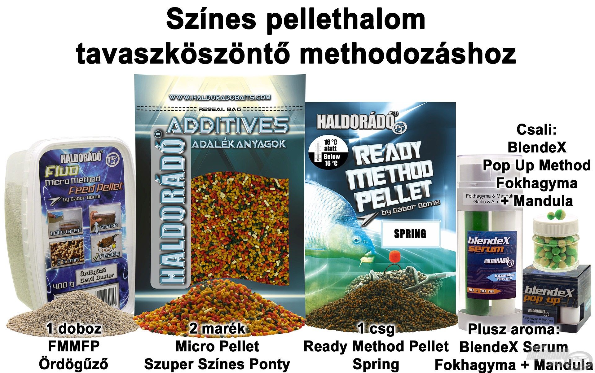 Színes pellethalom tavaszköszöntő methodozáshoz