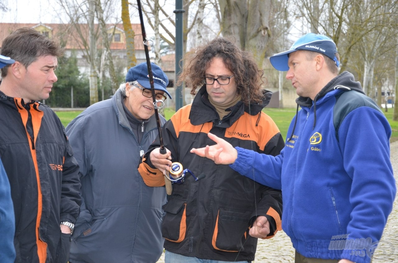 Portugál horgászbarátaim nagy érdeklődéssel nézték felszerelésem és számos kérdéssel bombáztak a horgászat után