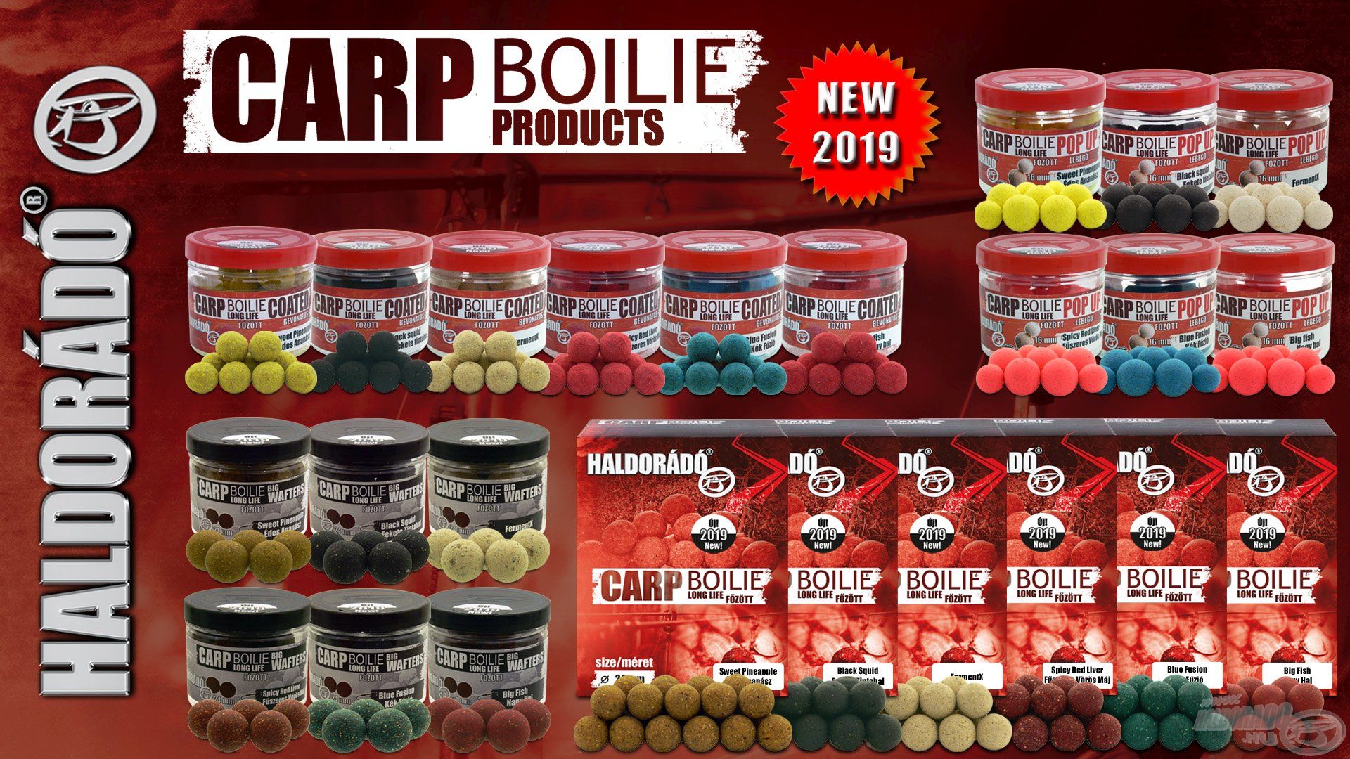 Számos újdonságot és meglepetést tartogat 2019-ben a teljesen új alapokra épülő Carp Boilie paletta!