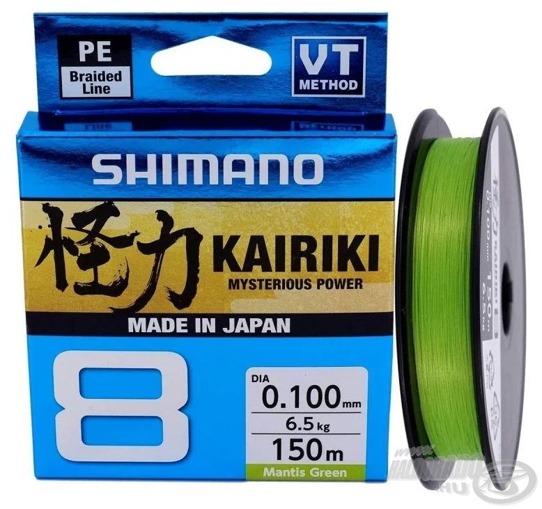 A Shimano Kairiki olyan első osztályú japán körszövött fonott zsinór, melyet 8 önálló szálból fonnak. A Shimano Kairiki zsinór keresztmetszete a legkerekebb versenytársai közül
