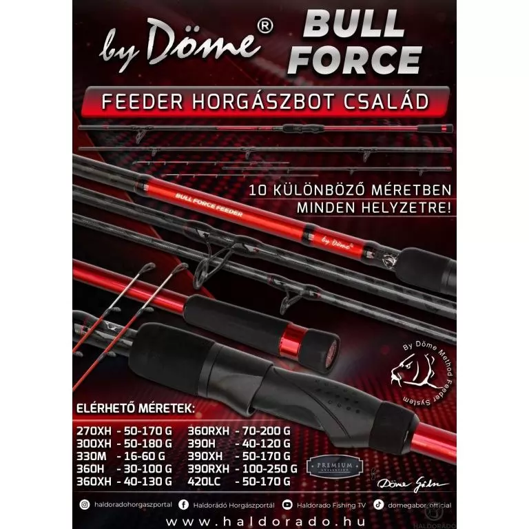 By Döme BULL FORCE Feeder 360RXH extra erős folyóvízi feeder horgászbot / 1