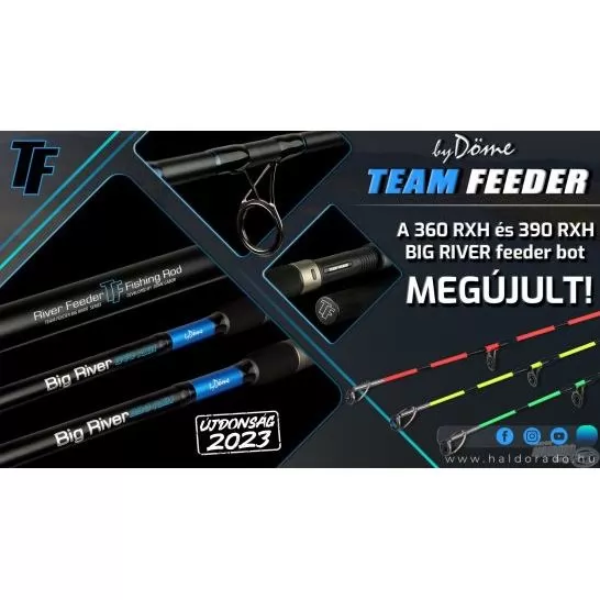 By Döme TEAM FEEDER Big River 390RXH horgászbot + Dobókesztyű ujj