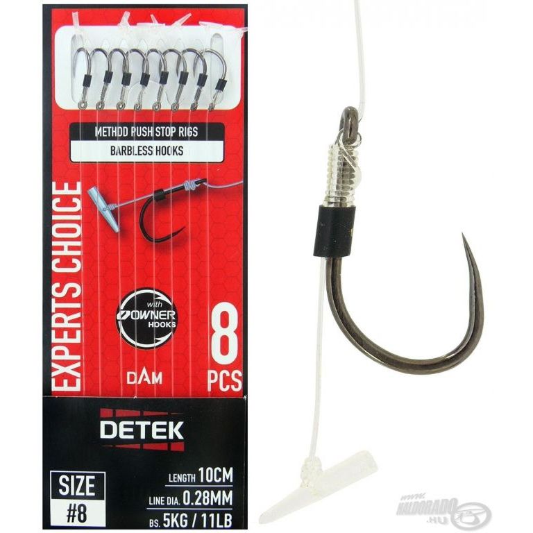 DAM Detek Method Push Stop Rig Barbless 10 cm 10 - 0,25 mm