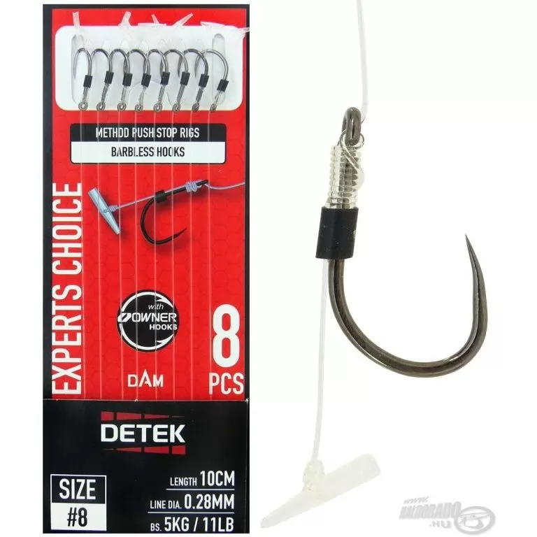 DAM Detek Method Push Stop Rig Barbless 10 cm 10 - 0,25 mm / 1