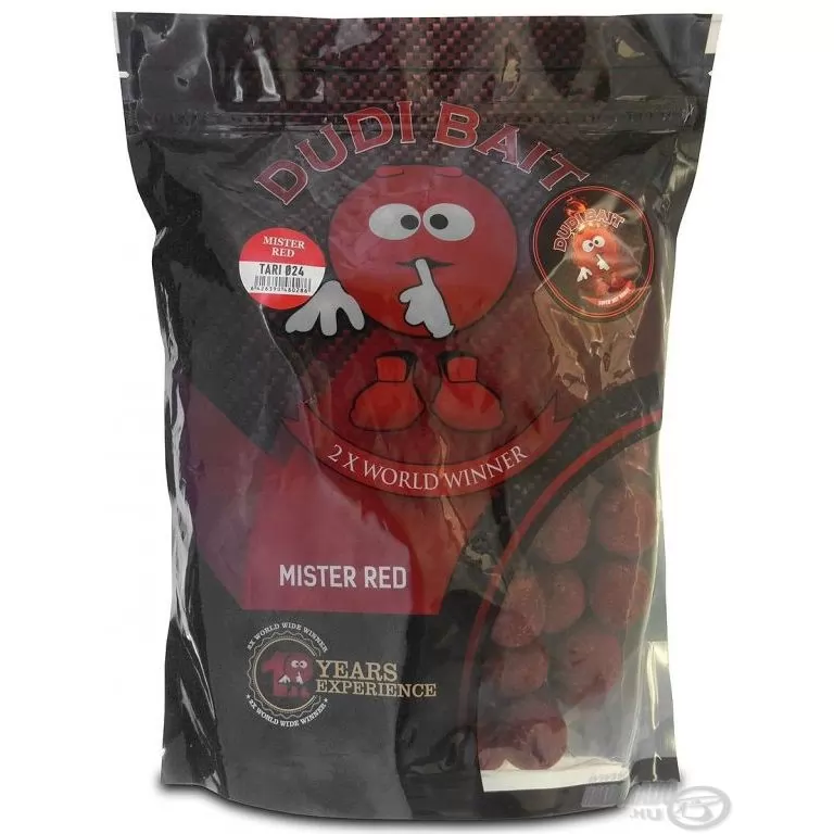 DUDI BAIT Mister Red Super Hot Főzött 1 kg - 24 mm / 1