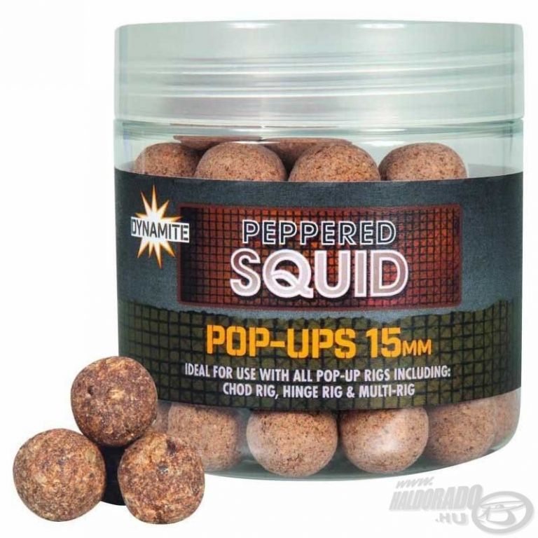 Dynamite Baits Peppered Squid Pop-Ups bojli 15 mm