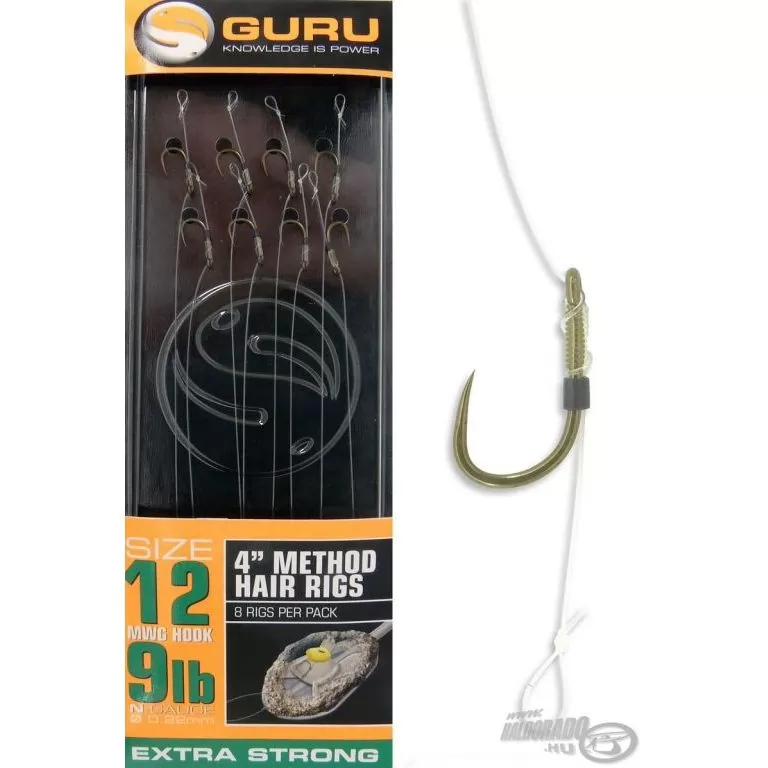GURU Előkötött method horog MWG - 12 / 0,22 mm / 1