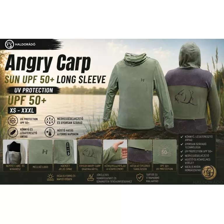 HALDORÁDÓ Angry Carp SUN UPF 50+ Long Sleeve XXXL / 1
