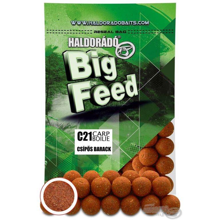 HALDORÁDÓ Big Feed - C21 Boilie - Csípős Barack 700 g
