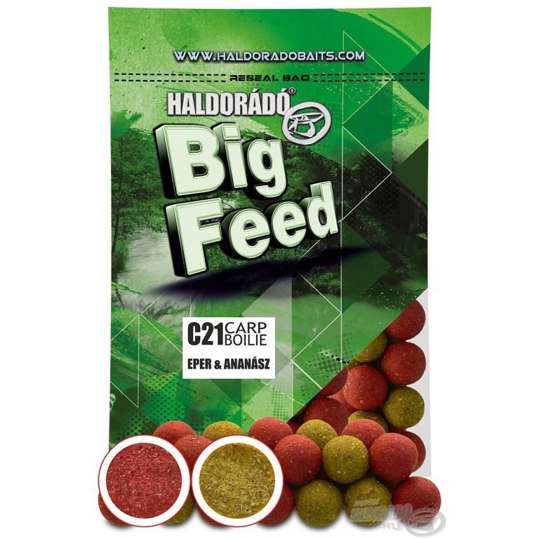 HALDORÁDÓ Big Feed - C21 Boilie - Eper & Ananász 700 g