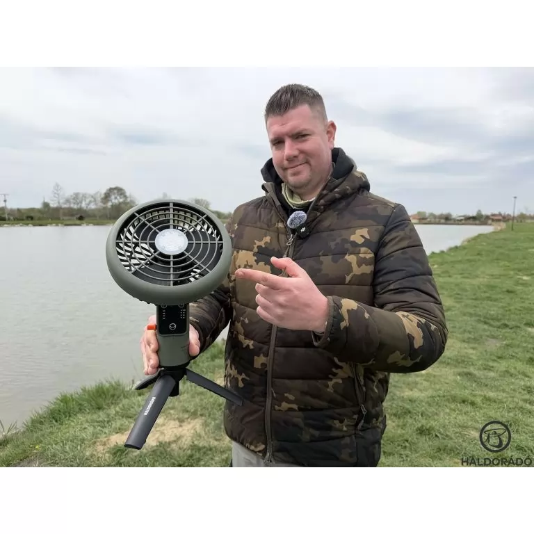 HALDORÁDÓ Camping akkumulátoros ventilátoros lámpa LED lámpával / 2