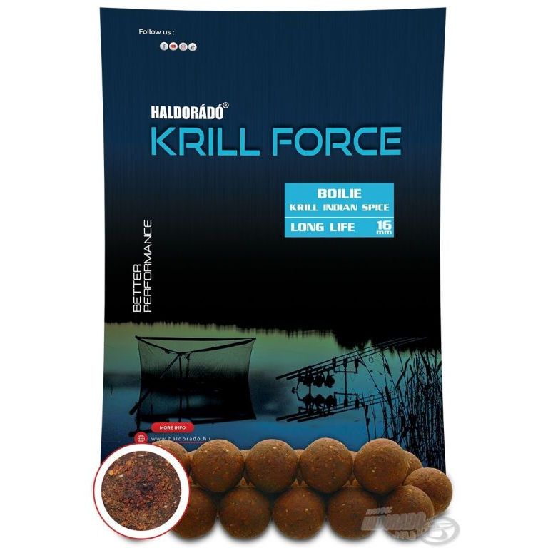 HALDORÁDÓ Krill Force Boilie Long Life 16 mm - Krill Indian Spice