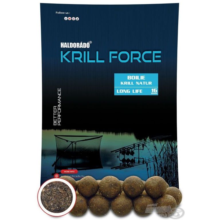 HALDORÁDÓ Krill Force Boilie Long Life 16 mm - Krill Natur