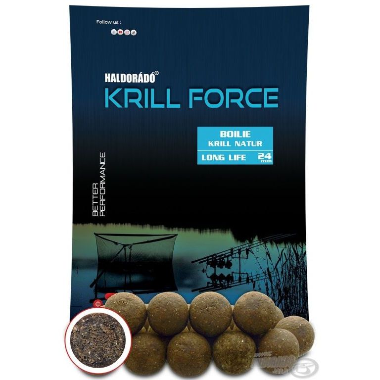 HALDORÁDÓ Krill Force Boilie Long Life 24 mm - Krill Natur