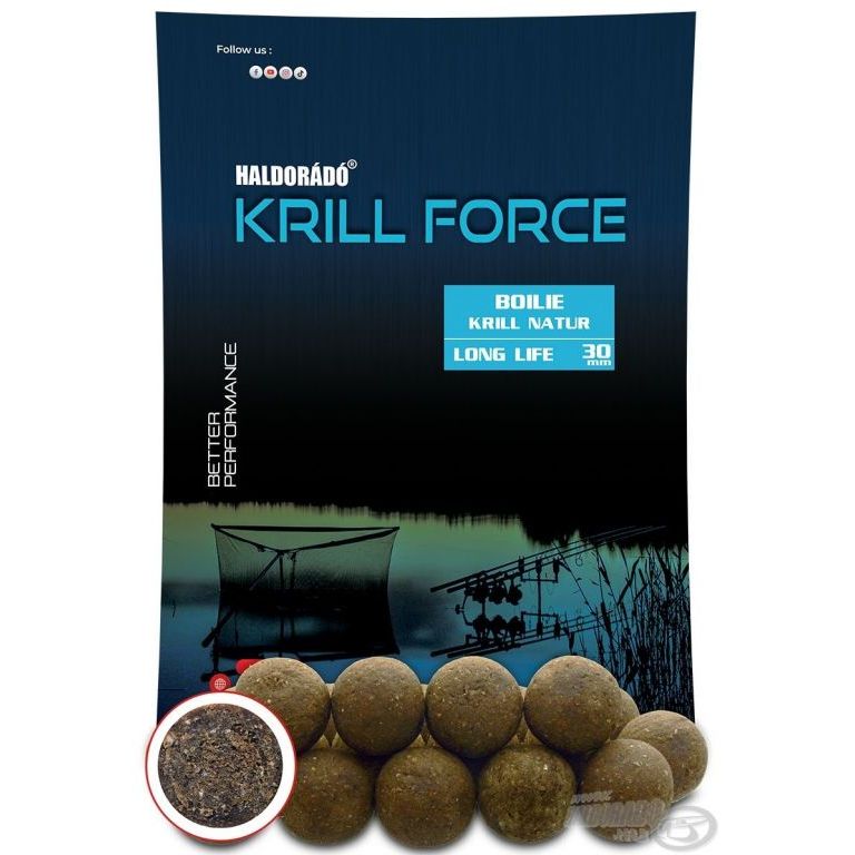 HALDORÁDÓ Krill Force Boilie Long Life 30 mm - Krill Natur