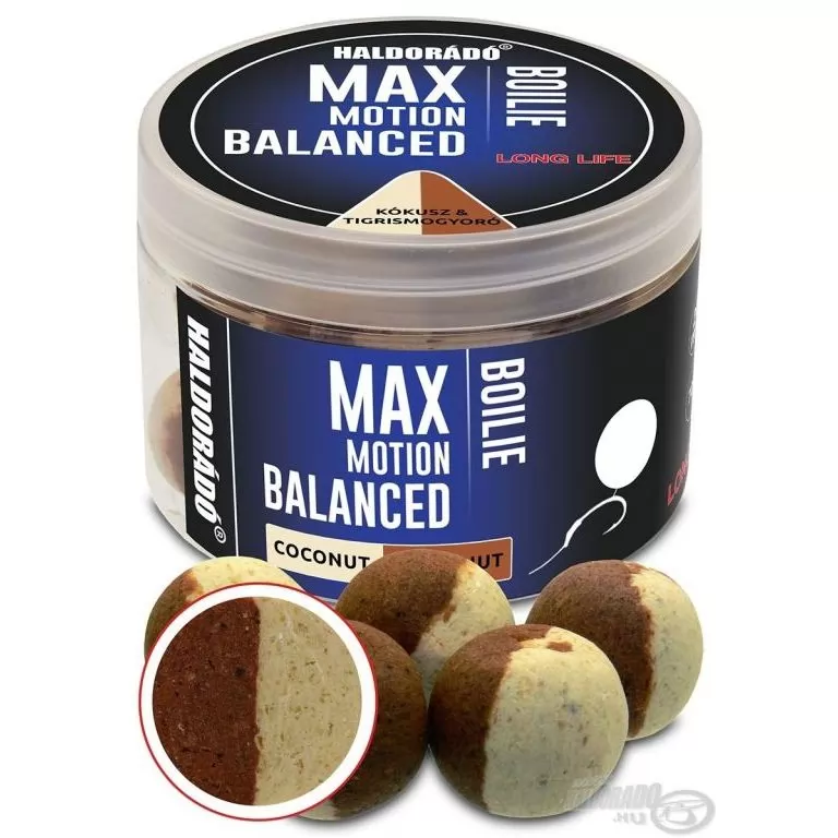 HALDORÁDÓ MAX MOTION Boilie Balanced 20 mm - Kókusz & Tigrismogyoró / 1