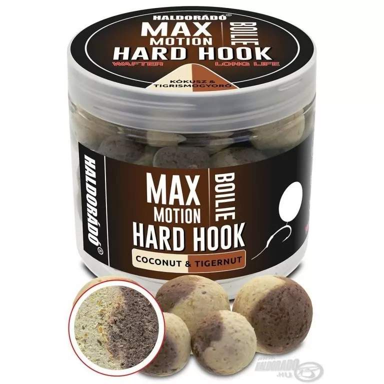 HALDORÁDÓ MAX MOTION Boilie Hard Hook Wafter 16, 20 mm - Kókusz & Tigrismogyoró / 1