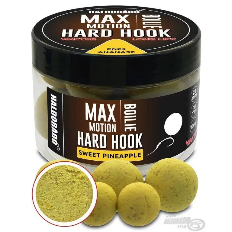 HALDORÁDÓ MAX MOTION Boilie Hard Hook Wafter 24, 30 mm - Édes Ananász / 1