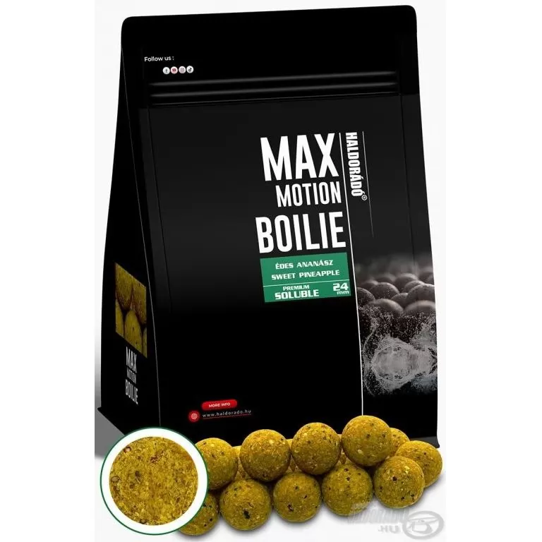 HALDORÁDÓ MAX MOTION Boilie Premium Soluble 24 mm - Édes Ananász / 1