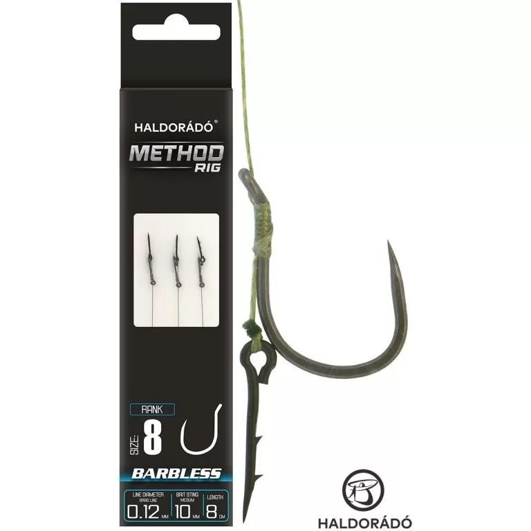 HALDORÁDÓ Method Rig 4 Braid 10 mm / Rank 8 Barbless szakáll nélküli horoggal / 1