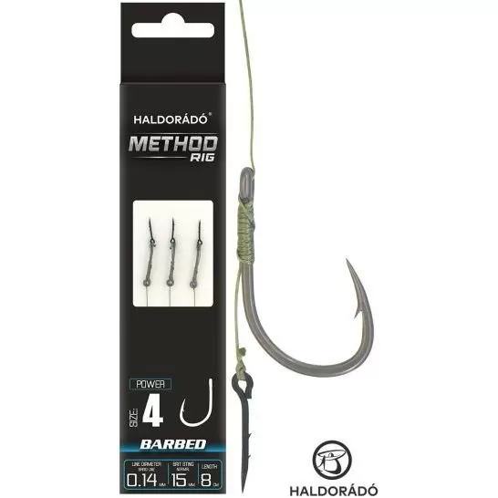 HALDORÁDÓ Method Rig 8 Braid 15 mm / Power 4 Barbed mikroszakállas horoggal termék kép