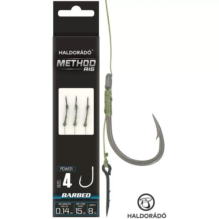 HALDORÁDÓ Method Rig 8 Braid 15 mm / Power 4 Barbed mikroszakállas horoggal / 1