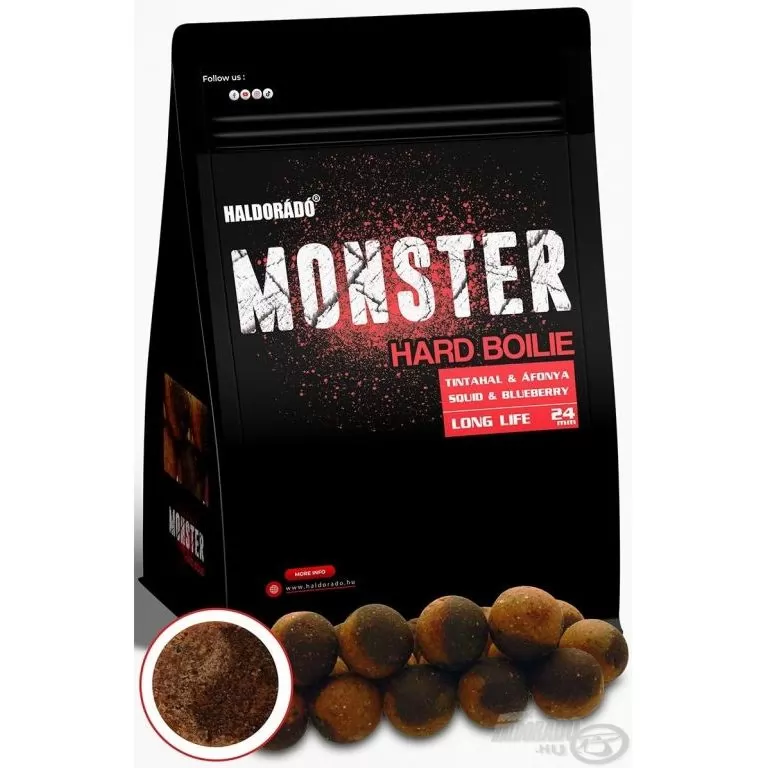 HALDORÁDÓ MONSTER Hard Boilie 24+ - Tintahal & Áfonya / 1